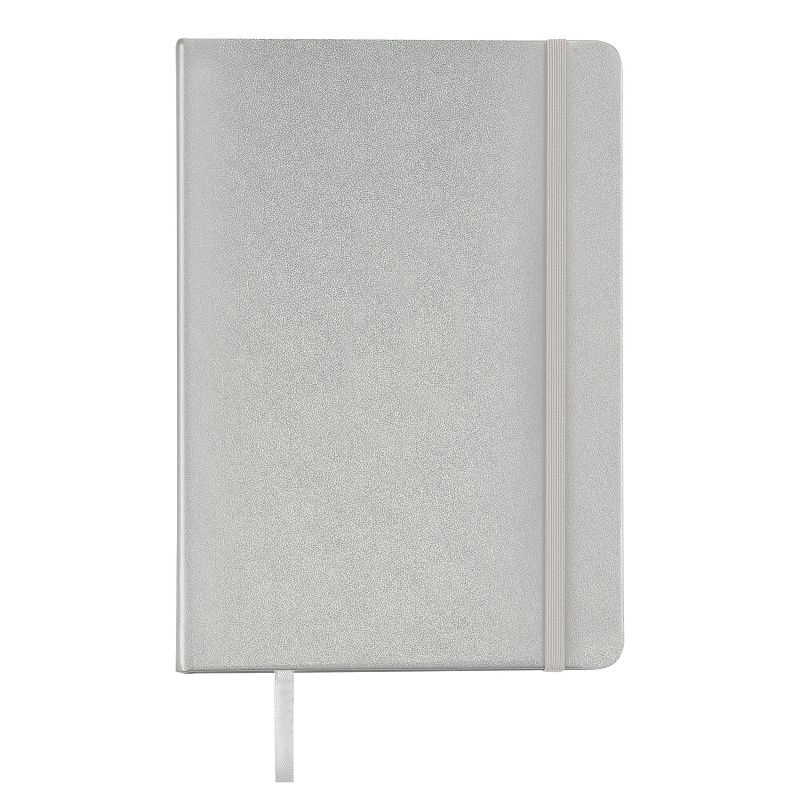 Скетчбук 80л., А5 Гамма "Студия", серебро, твердая обложка, на резинке, слоновая кость, 140г/м2