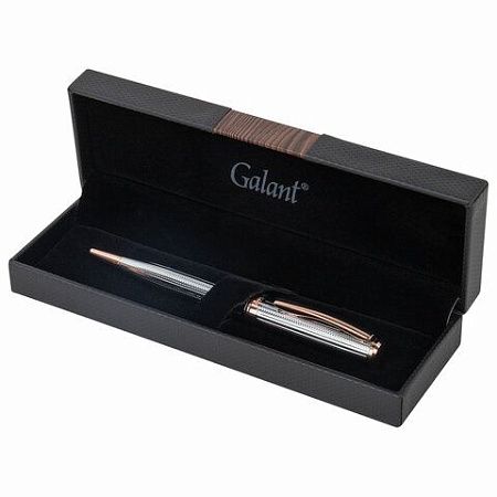 Ручка подарочная шариковая GALANT EPSILON, корпус серебро, детали розовое золото, узел 0,7 мм, линия письма 0,5 мм, синяя, 144171 