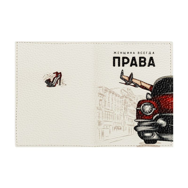 Обложка для автодокументов OfficeSpace "Всегда Права", натур. кожа 