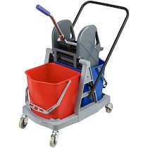 Тележка уборочная OfficeClean Professional, 2 съемных ведра 17л., механический отжим