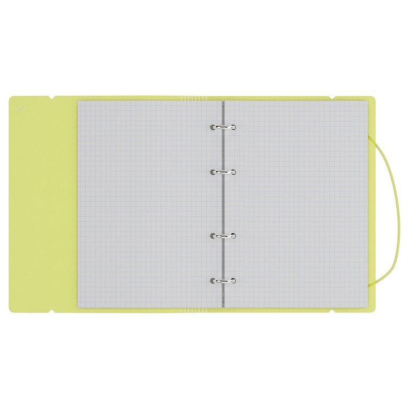 Тетрадь на кольцах А5, 120л., BG "Neon", пластиковая обложка, желтый, с резинкой