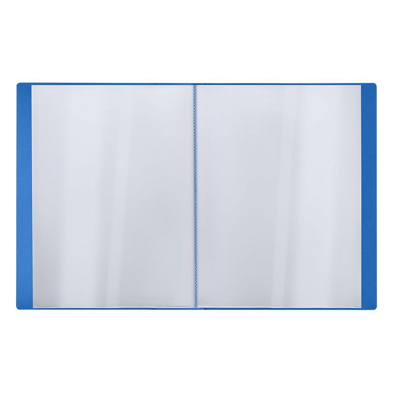 Папка с 40 вкладышами СТАММ "Кристалл" А4, 21мм, 700мкм, пластик, синяя 