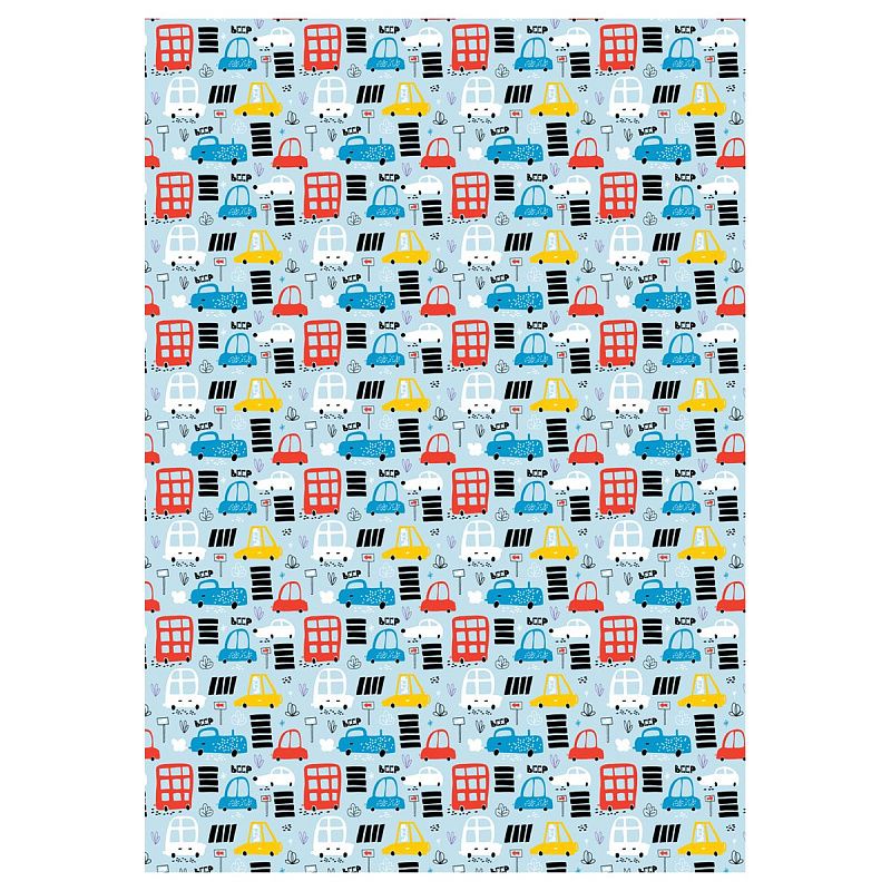 Упаковочная бумага глянц. 70*100см, MESHU "Cars", 80 г/м2, ассорти, 5 дизайнов