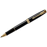 Ручка-роллер Parker "Sonnet Black Lacquer GT" черная, 0,8мм, подарочная упаковка