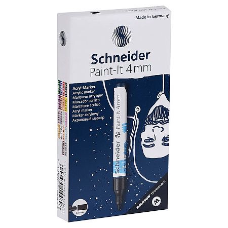 Маркер акриловый Schneider "Paint-It 320" 4мм, пулевидный, белый