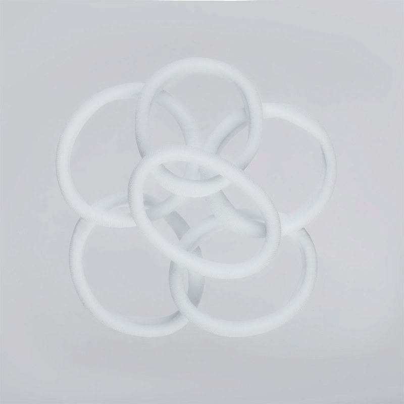 Резинки для волос MESHU "Essence thin", белые, 6шт., европодвес