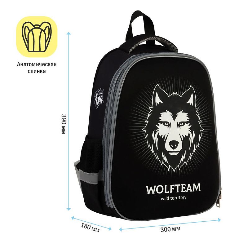 Ранец ArtSpace School Friend UFO "Wild" 39*30*18см, люминесцентная печать, 2 отделения, 2 кармана, анатомическая спинка 