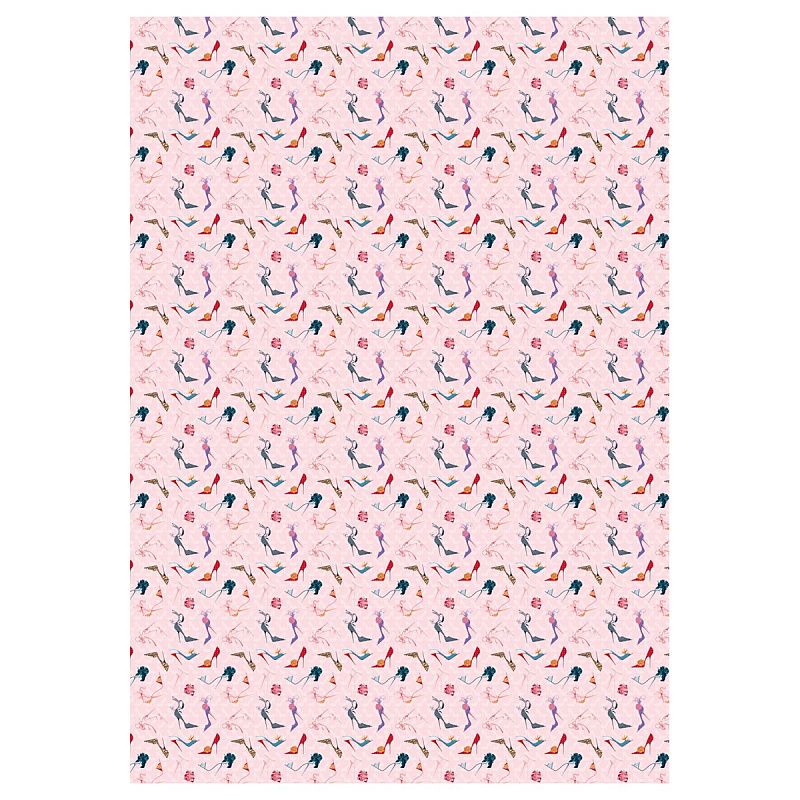 Упаковочная бумага глянц. 70*100см, MESHU "Woman time", 80 г/м2, ассорти, 4 дизайна