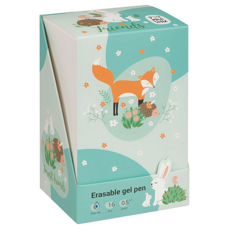 Ручка гелевая стираемая MESHU "Lovely animals" синяя, 0,5мм, корпус ассорти, с топпером 