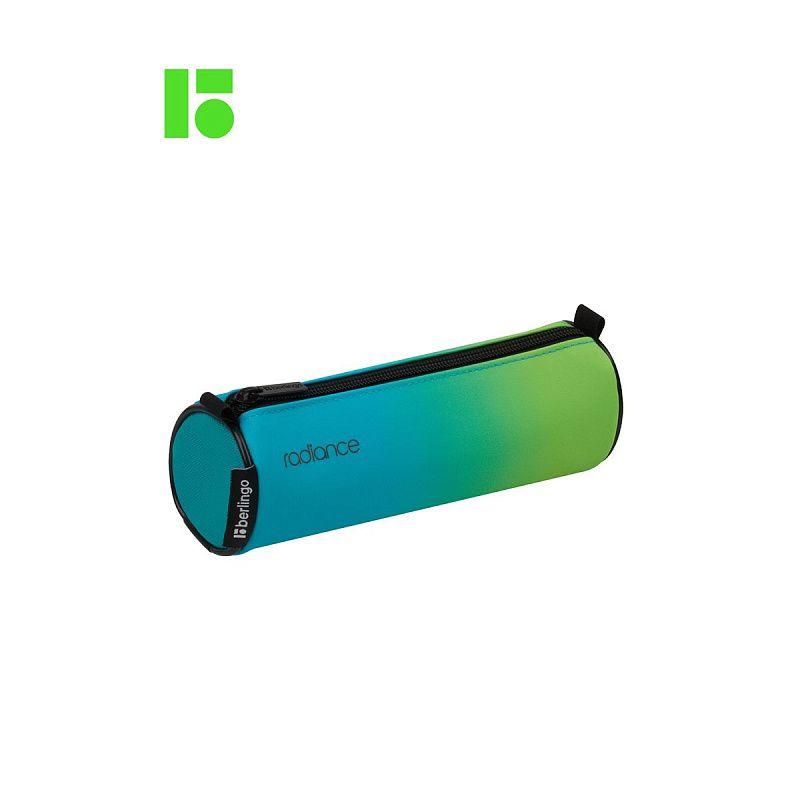 Пенал 1 отделение, 210*60 Berlingo "Radiance", полиэстер, зеленый 