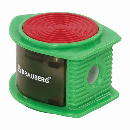 Точилка BRAUBERG "Flash", с контейнером, пластиковая, корпус ассорти, 228472 