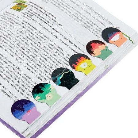 Закладки для книг МАГНИТНЫЕ, "SUNSET", набор 6 шт., 32х28 мм, BRAUBERG, 113169 