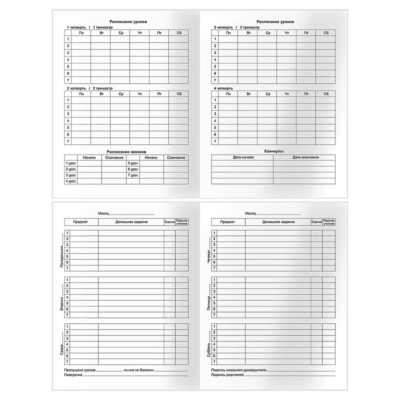 Дневник 1-4 кл. 48л. (твердый) BG "Вжух", глянцевая ламинация