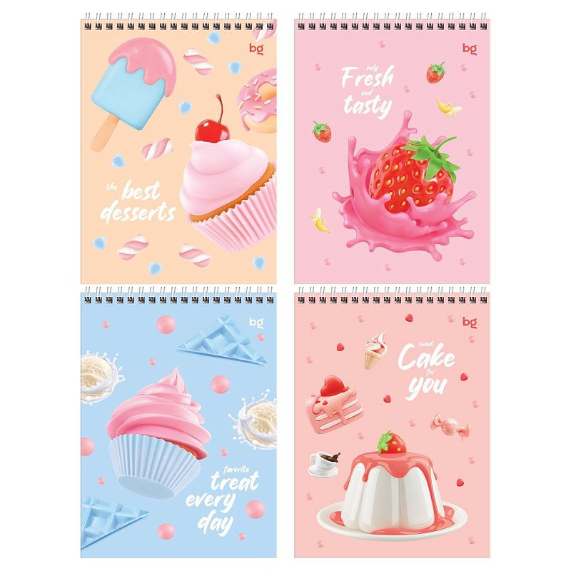 Блокнот А5 40л. на гребне BG "Best desserts"