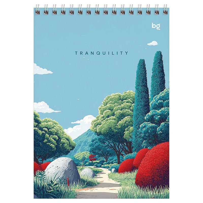 Блокнот А5 60л. на гребне BG "Tranquility", твердая подложка