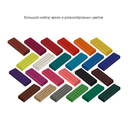 Пластилин Гамма "Классический", 24 цвета, 480г, со стеком, картон. упаковка
