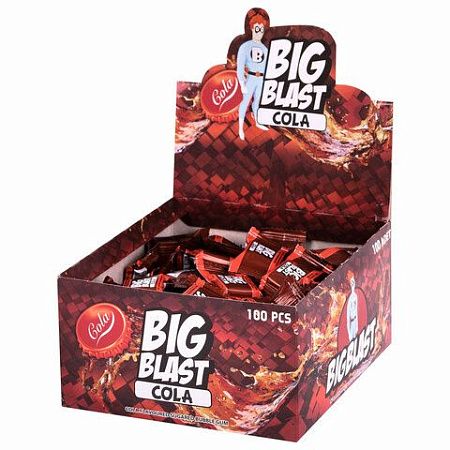 Жевательная резинка BIGBLAST со вкусом Колы, 100 шт по 4 г в шоубоксе, ТУРЦИЯ, УТ-00002110