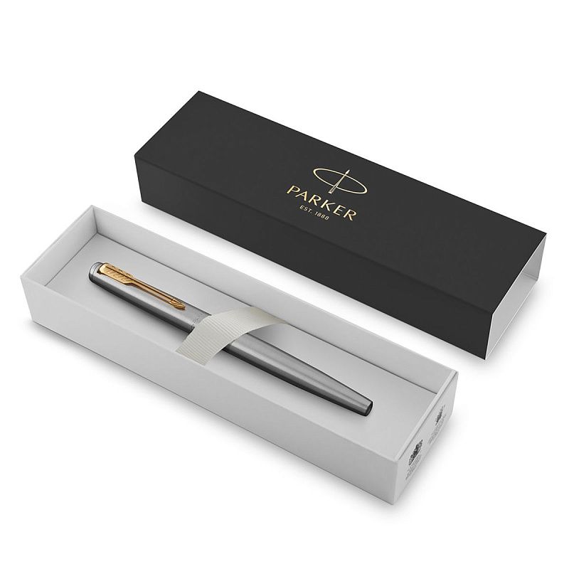 Ручка перьевая Parker "Jotter Stainless Steel GT" 1,0мм, подарочная упаковка 