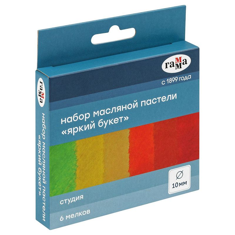 Пастель масляная Гамма "Студия", "Яркий букет", 6 цветов, картон. упак., европодвес