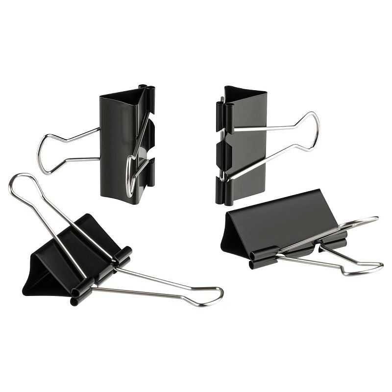 Зажимы для бумаг 51мм, OfficeSpace, 12шт., черные, картонная коробка
