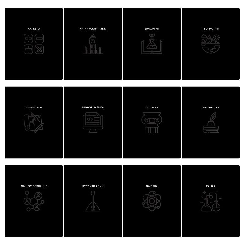 Комплект (12 шт.) предметных тетрадей 48л. BG "Минимализм", выб.лак