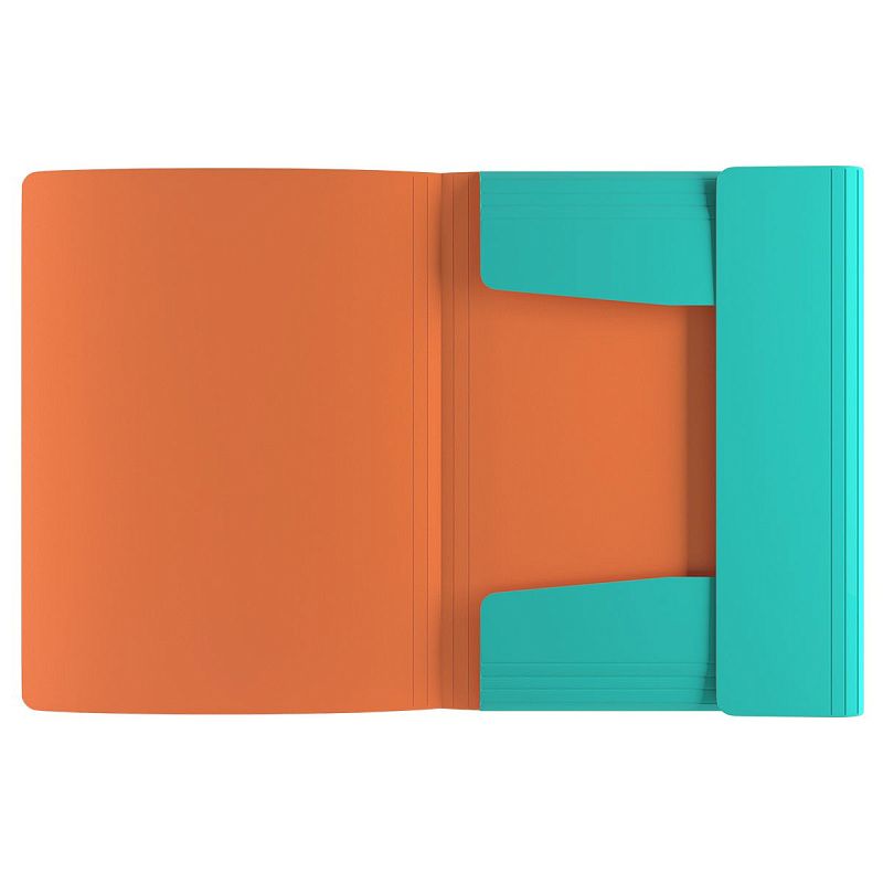 Папка на резинке Berlingo "Soft Touch Pro" А4, пластик, 600мкм, бирюзовая, внутр. оранжевая, софт-тач 