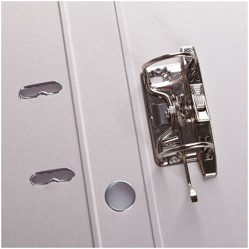 Папка-регистратор OfficeSpace 50мм, мрамор, черная, синий корешок, нижний метал. кант 