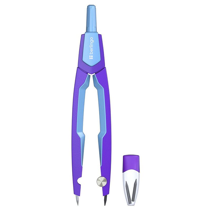 Готовальня Berlingo "Envy", 2 предмета, циркуль 135мм, пластиковый футляр, голубой 