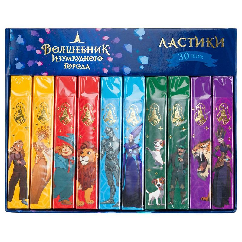 Ластик Мульти-Пульти "Волшебник Изумрудного Города", прямоугольный, 84*13*10мм, ПВХ