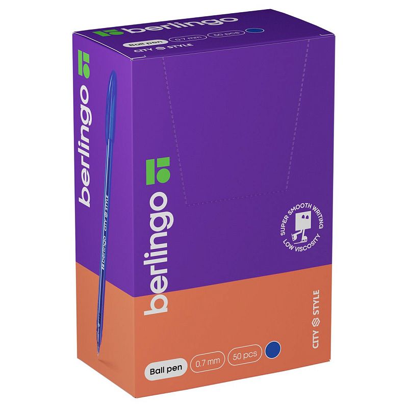 Ручка шариковая Berlingo "City Style" синяя, 0,7мм 