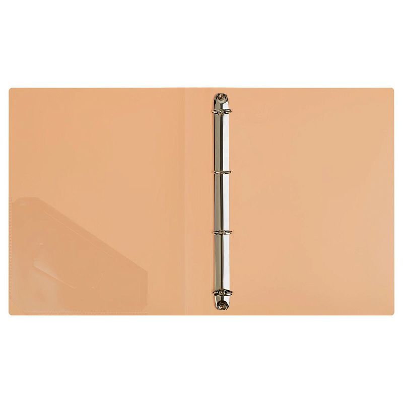 Папка на 4 кольцах СТАММ "Акцент" А4, 40мм, 800мкм, пластик, персиковая 