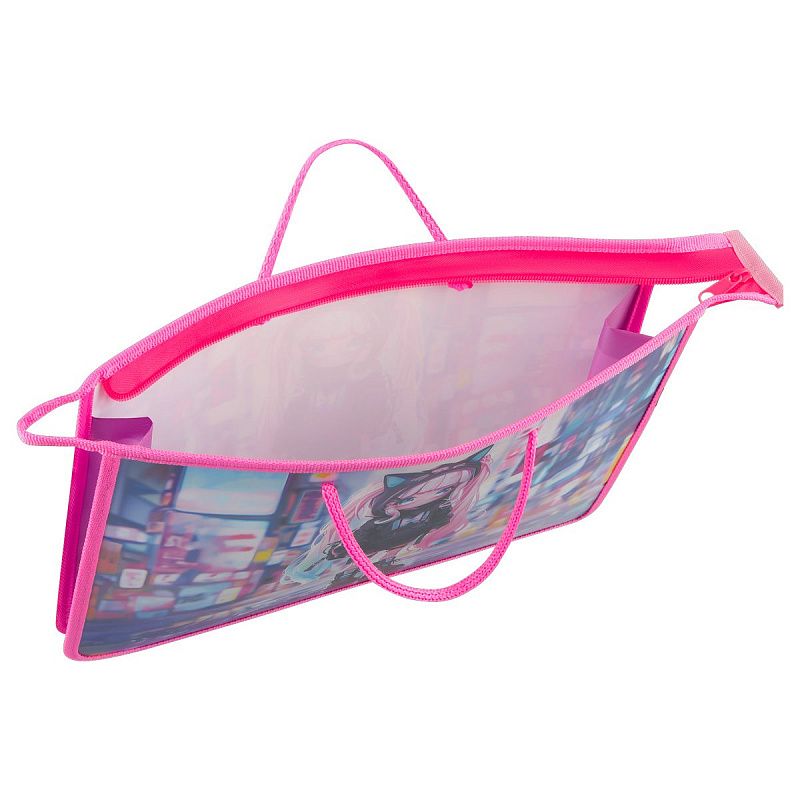 Папка с ручками А4 ArtSpace "Stylish girl", пластик, на молнии, 75мм 