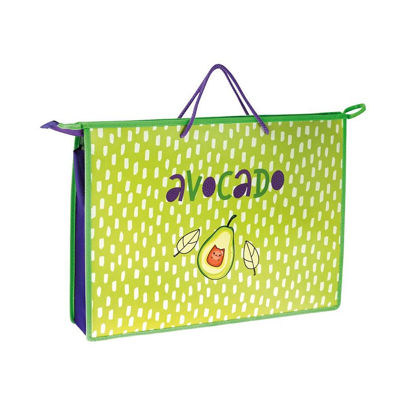 Папка для чертежей и рисунков А3 ArtSpace "AvoCat", пластик, 70мм, на молнии 