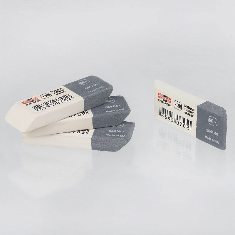 Ластик Koh-I-Noor "Sanpearl" 40, скошенный, комбинированный, натуральный каучук, 57*19,5*8мм 