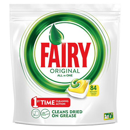 Капсулы для посудомоечной машины Fairy "Original. All in 1. Лимон", 84шт. 