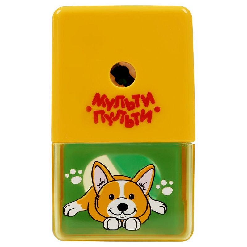 Точилка механическая Мульти-Пульти "Корги", пласт. копус, инд. упаковка 