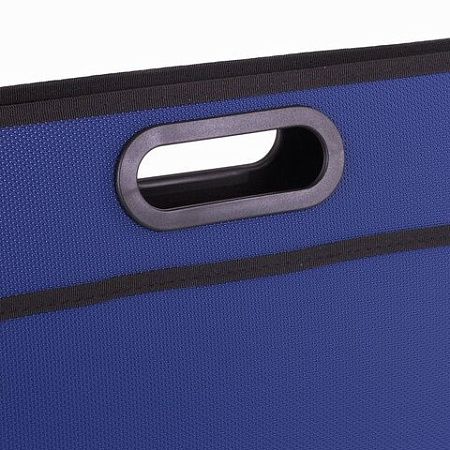 Сумка пластиковая BRAUBERG, А4+, 390х315х70 мм, на молнии, внешний карман, фактура бисер, синяя, 225167 