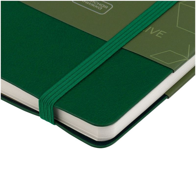 Записная книжка А6 80л. ЛАЙТ, кожзам, Greenwich Line "Classic. Olive", с резинкой, фактурное тиснение, блок в клетку