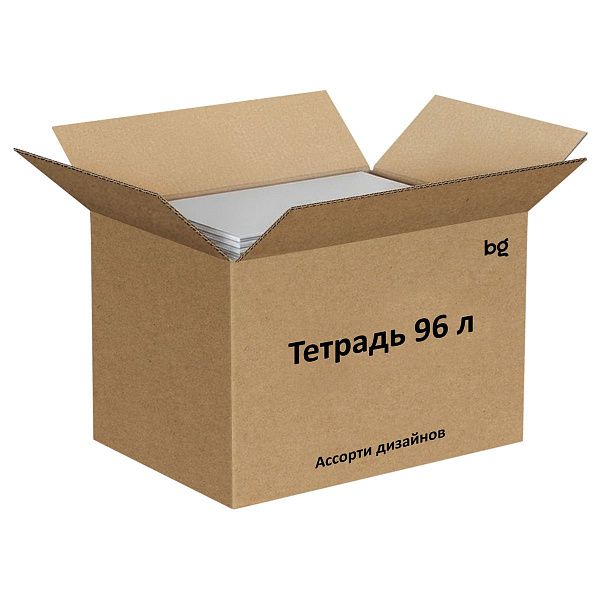 УЦЕНКА - Тетрадь 96л., А4, клетка BG "Ассорти"