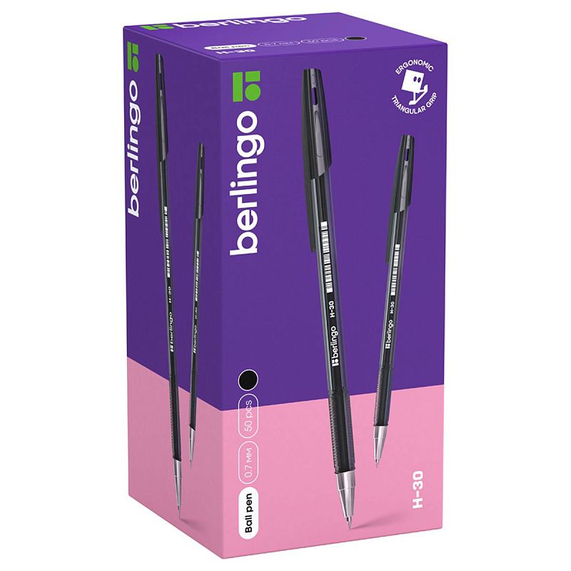 Ручка шариковая Berlingo "H-30" черная, 0,7мм 