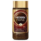 Кофе молотый в растворимом NESCAFE (Нескафе) "Gold", сублимированный, 95 г, стеклянная банка, 04813, 12326188