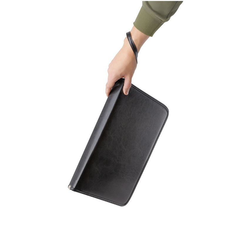 Папка деловая OfficeSpace "Hannover" кожзам, на молнии, ручка-петля, зажим для бумаг 