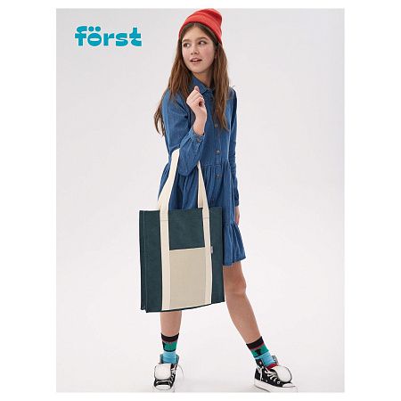 Сумка-шоппер Först "Mist" 40*35*8см, 1 отделение, 1 карман, вельветовая на кнопке 