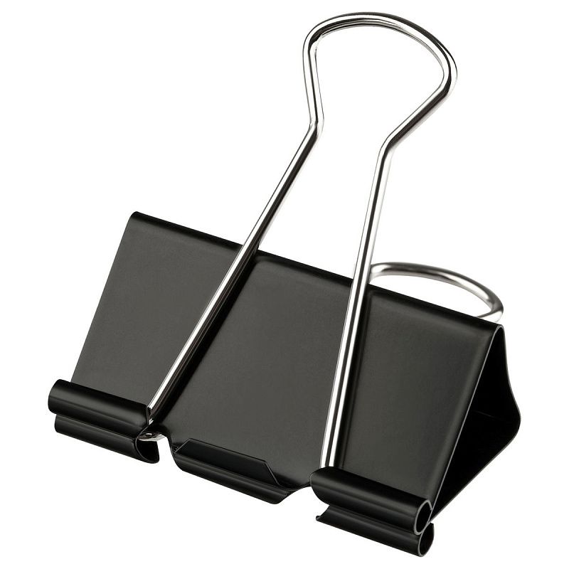 Зажимы для бумаг 25мм, OfficeSpace, 12шт., черные, картонная коробка