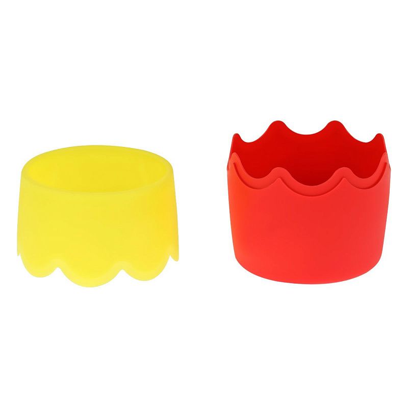 Подставка-стакан СТАММ, пластиковая, круглая, двухцветный розово-желтый