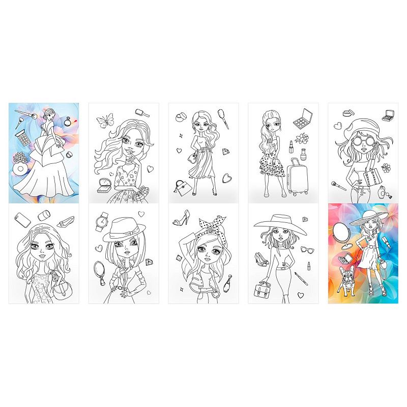 Раскраска А5, 10 стр. ТРИ СОВЫ "Для девочек"