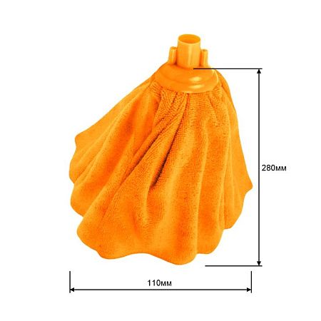 Насадка МОП для швабры OfficeClean Professional "Юбка", микрофибра, длина 28см, 110г, оранжевая