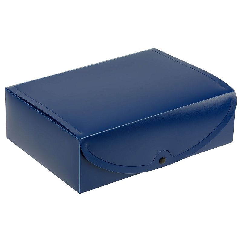 Короб архивный на кнопке OfficeSpace разборный, 100мм, пластик, 900мкм, синий 