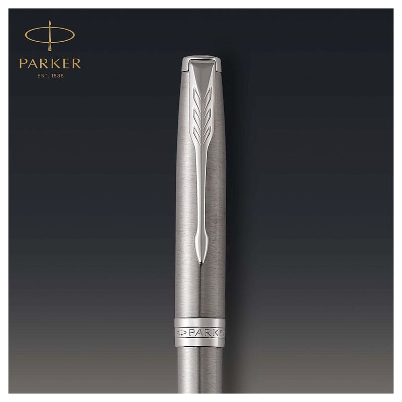 Ручка шариковая Parker "Sonnet Stainless Steel CT" черная, 1,0мм, поворот., подарочная упаковка 
