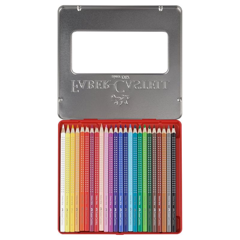 Карандаши цветные Faber-Castell "Grip", 24цв., трехгран., заточен., метал. упак.